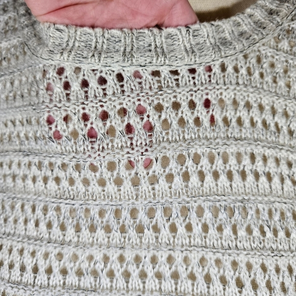 Open Knit Pull Over Sweater, Grey, Small - Picture 4 of 14